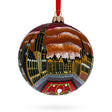 The Grand Place, Brussels, Belgium Glass Ball Christmas Ornament 4 Inches in Red color, Round shape