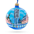 Vadstena Castle, Stockholm, Sweden Glass Ball Christmas Ornament 4 Inches in Blue color Round