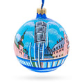 Vadstena Castle, Stockholm, Sweden Glass Ball Christmas Ornament 4 Inches in Blue color Round