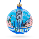 Vadstena Castle, Stockholm, Sweden Glass Ball Christmas Ornament 4 Inches in Blue color Round