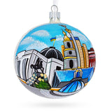 Kyiv, Ukraine Glass Ball Christmas Ornament 4 Inches in Blue color Round