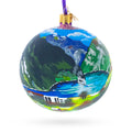 Geirangerfjord, Norway Glass Ball Christmas Ornament 4 Inches in Multi color Round