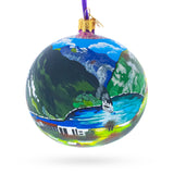Geirangerfjord, Norway Glass Ball Christmas Ornament 4 Inches in Multi color Round