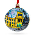 Statue of St Wenceslas, Prague, Czech Republic Glass Ball Christmas Ornament 4 Inches in Multi color Round