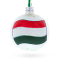Flag of Hungary Glass Ball Christmas Ornament 3.25 Inches in Multi color Round