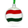 Flag of Hungary Glass Ball Christmas Ornament 3.25 Inches in  color Round