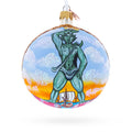 Colossus of Rhodes, Greece Glass Ball Christmas Ornament 4 Inches in Multi color Round