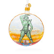 Colossus of Rhodes, Greece Glass Ball Christmas Ornament 4 Inches in Multi color, Round shape