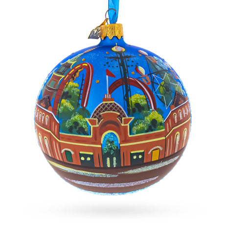 Copenhagen, Denmark Glass Ball Christmas Ornament 4 Inches in Multi color Round