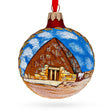 Egyptian Pyramids Glass Ball Christmas Ornament 4 Inches in Multi color Round