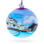 Blue Lagoon, Iceland Glass Ball Christmas Ornament 4 Inches in Blue color Round