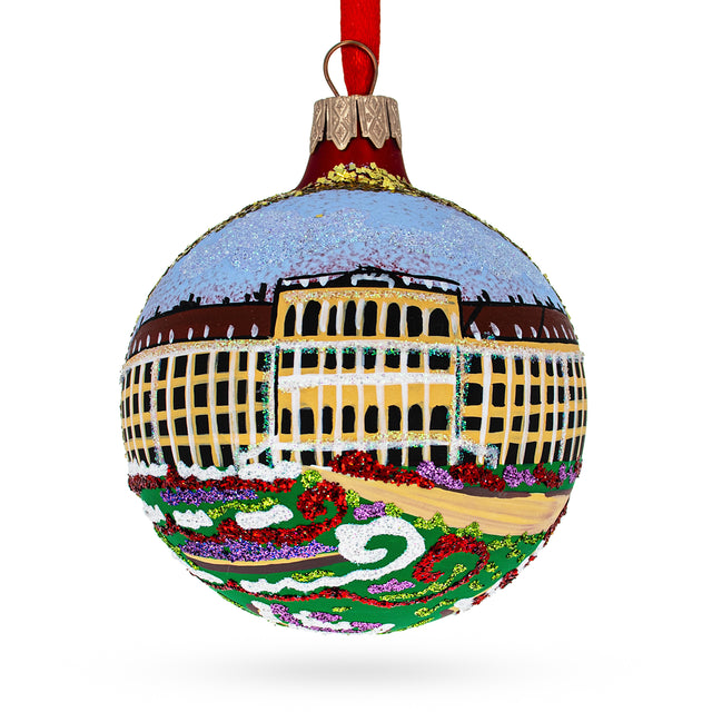 Schonbrunn Palace, Vienna, Austria Glass Ball Christmas Ornament 4 Inches in Multi color, Round shape