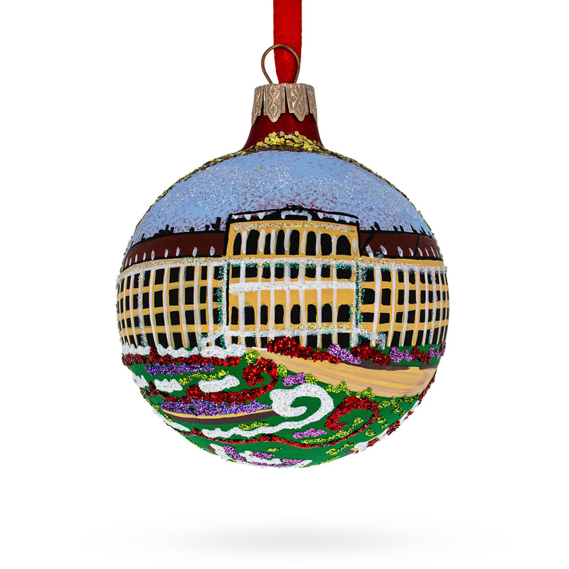 Schonbrunn Palace, Vienna, Austria Glass Ball Christmas Ornament 4 Inches in Multi color, Round shape