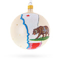 California State, USA Glass Ball Christmas Ornament 4 Inches in Multi color Round