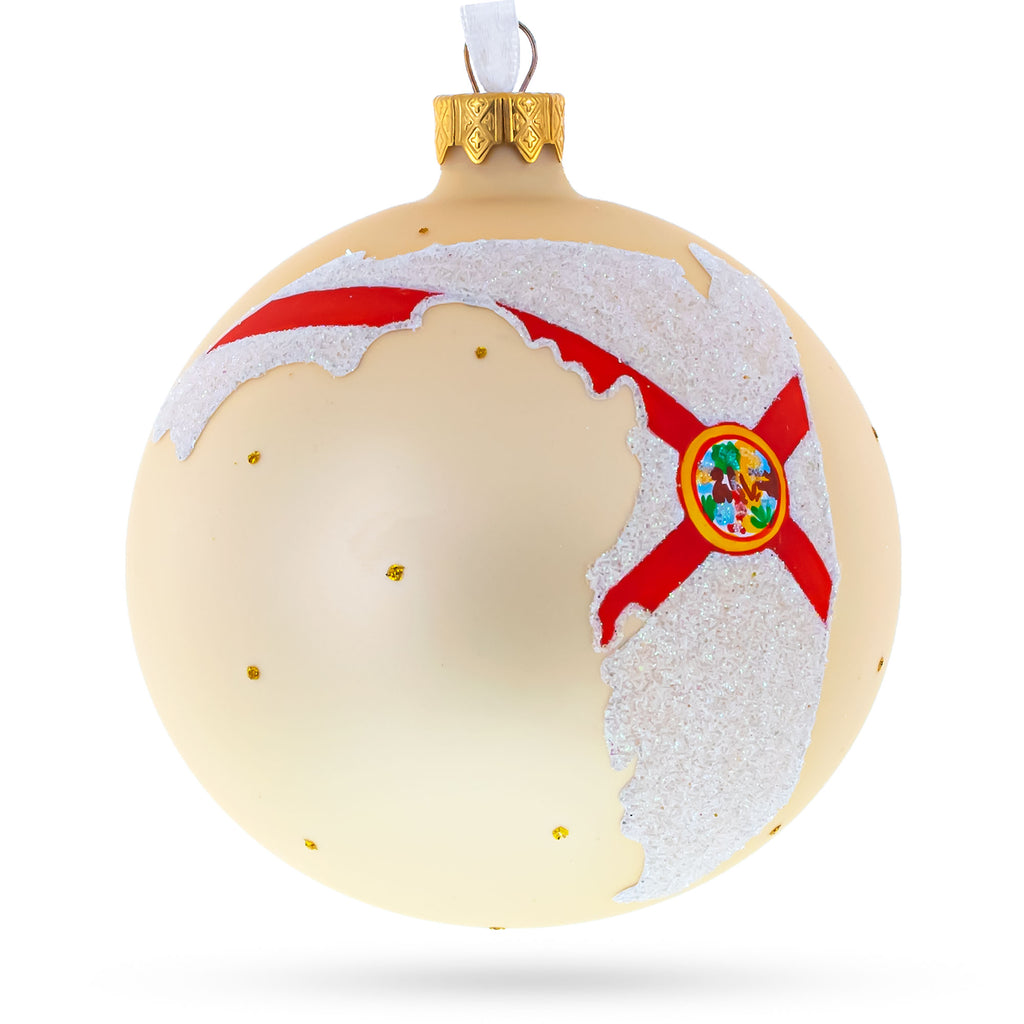 Florida State, USA Glass Ball Christmas Ornament 4 Inches in Multi color Round