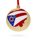 Ohio State, USA Glass Ball Christmas Ornament 4 Inches in Multi color Round
