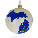 Michigan State, USA Glass Ball Christmas Ornament 4 Inches in Multi color, Round shape