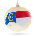 North Carolina State, USA Glass Ball Christmas Ornament 4 Inches in Multi color Round