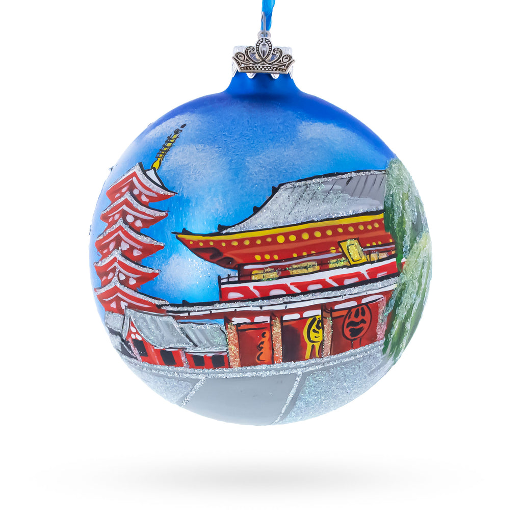 Asakusa, Tokyo, Japan Glass Ball Christmas Ornament 4 Inches in Multi color Round