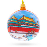 Forbidden City, Beijing, China Glass Ball Christmas Ornament 4 Inches in Multi color Round