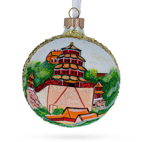 Summer Palace (Yiheyuan), Beijing, China Glass Ball Christmas Ornament 3.25 Inches in Multi color, Round shape