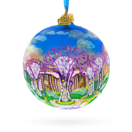 Botanic Gardens, Singapore Glass Ball Christmas Ornament 4 Inches in Multi color Round