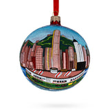 Star Ferry, Hong Kong Glass Ball Christmas Ornament 4 Inches in Multi color, Round shape
