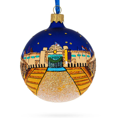 Seoul Treasures: The War Memorial of Korea Glass Ball Christmas Ornament 3.25 Inches in Multi color, Round shape