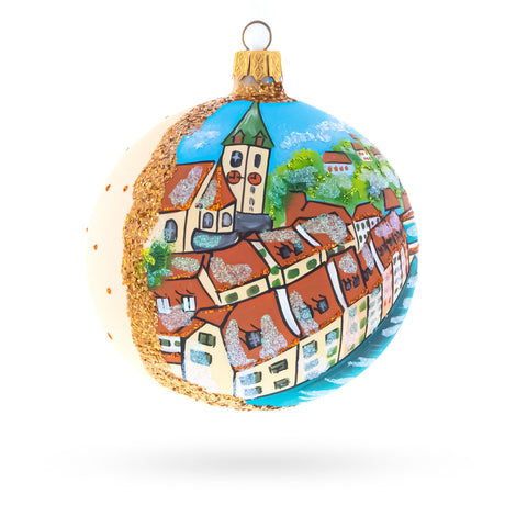 Old City, Bern, Switzerland Glass Ball Christmas Ornament 4 InchesUkraine , dimensions in inches: 4 x 4 x 4