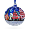 Old City Riga (Vecriga), Riga, Latvia Glass Ball Christmas Ornament 4 Inches in Multi color Round