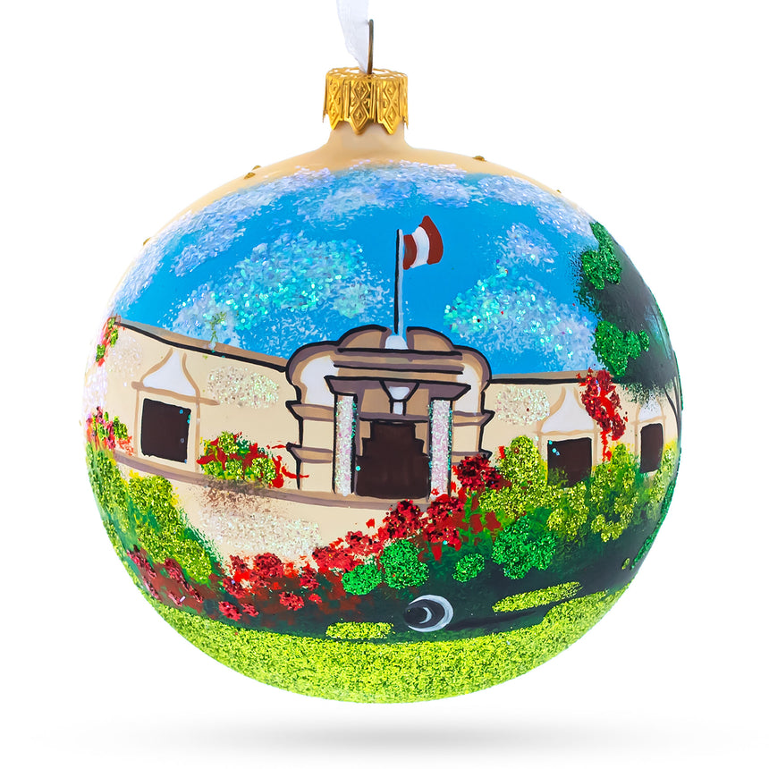 Museo Larco, Lima, Peru Glass Ball Christmas Ornament 4 Inches in Multi color Round
