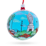 Cerro San Cristobal, Santiago, Chile Glass Ball Christmas Ornament 4 Inches in Multi color Round