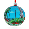 Cerro San Cristobal, Santiago, Chile Glass Ball Christmas Ornament 4 Inches in Multi color, Round shape