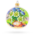 Floral Vase with Apples Masterpiece Glass Ball Christmas Ornament 4 Inches in Multi color Round