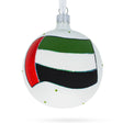 Flag of United Arab Emirates Blown Glass Ball Christmas Ornament 3.25 Inches in Multi color, Round shape