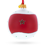 Flag of Morocco Glass Ball Christmas Ornament 3.25 Inches in Multi color Round