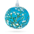 1890 'Branches with Almond Blossom' by Vincent Van Gogh Glass Ball Christmas Ornament 4 Inches in Blue color Round