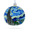 Glass 1880 'The Starry Night' by Vincent van Gogh Blown Glass Ball Christmas Ornament 4 Inches in Multi color Round