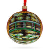 Glass 1906 'The Water Lily Pond' aka 'Japanese Bridge' by Claude Oscar Monet Blown Glass Ball Christmas Ornament 4 Inches in Multi color Round