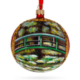 1906 'The Water Lily Pond' by Claude Oscar Monet Glass Ball Christmas Ornament 4 Inches in Multi color Round