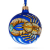 Glass Crab Cancer: Zodiac Horoscope Sign Blown Glass Ball Christmas Ornament 3.25 Inches in Blue color Round