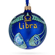 Glass Scales Libra: Zodiac Horoscope Sign Blown Glass Ball Christmas Ornament 3.25 Inches in Blue color Round