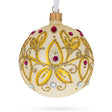Glass Autumn Radiance: Gilded Golden Leaves Blown Glass Ball Christmas Ornament 3.25 Inches in Gold color Round