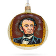 USA President Abraham Lincoln Commemorative Blown Glass Ball Christmas Ornament 4 Inches in Multi color, Round shape