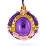 Milan Designer Luxury Earrings on Purple Blown Glass Ball Christmas Ornament 3.25 Inches in Purple color, Round shape