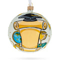 Cap and Tassel Commemorative Glass Ball Christmas Ornament 4 Inches. in Multi color Round