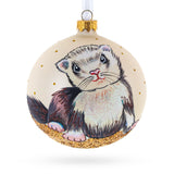Sleek Ferret Silhouette Glass Ball Christmas Ornament 4 Inches in Multi color Round