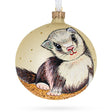 Sleek Ferret Silhouette Blown Glass Ball Christmas Ornament 4 Inches in Multi color, Round shape