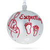 Glass Anticipating Joy: Mother-to-Be Blown Glass Ball Christmas Ornament 4 Inches in Multi color Round