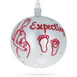 Anticipating Joy: Mother-to-Be Blown Glass Ball Christmas Ornament 4 Inches in Multi color, Round shape